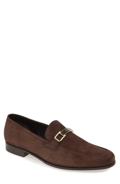 Shop Prada Bit Loafer In Moro