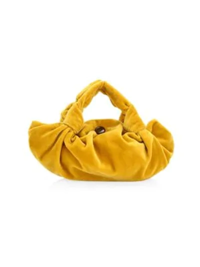 Shop The Row Ascot Velvet Hobo Bag In Mineral Yellow