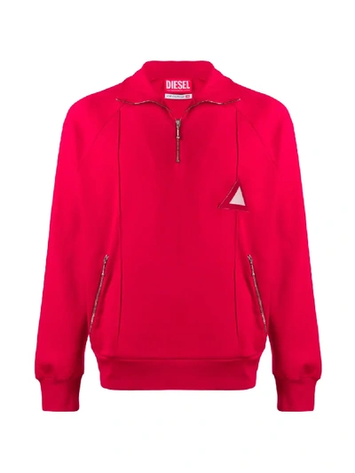 Shop Diesel Red Tag Patch Track Sweatshirt In Red