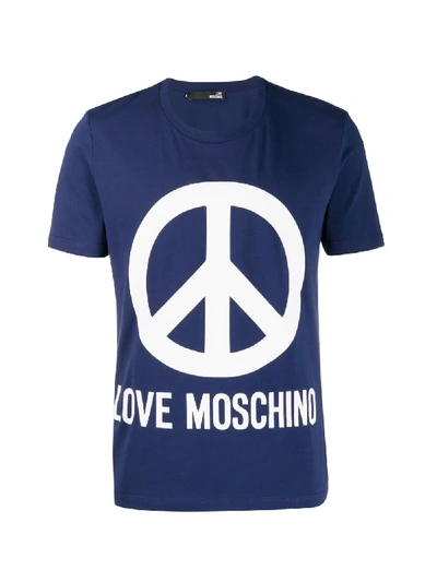 Shop Love Moschino Printed T-shirt In Blue