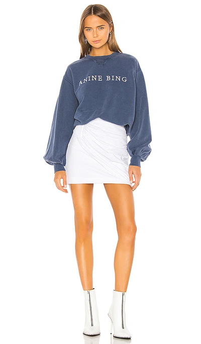 Shop Anine Bing Esme Sweatshirt In Navy