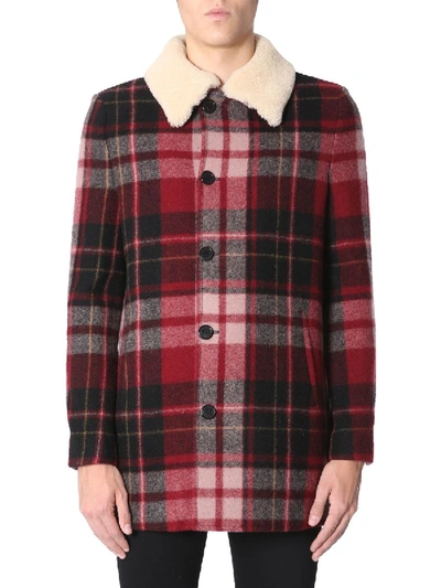 Shop Saint Laurent Red Wool Coat