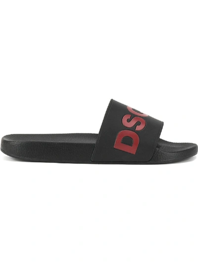 Shop Dsquared2 Black Rubber Sandals