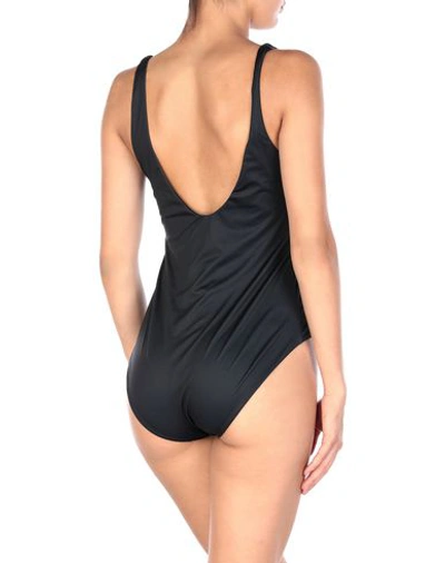 Shop Ganni One-piece Swimsuits In Black