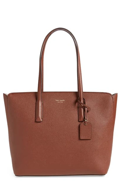 Shop Kate Spade Large Margaux Leather Tote - Brown In Cinnamon Spice