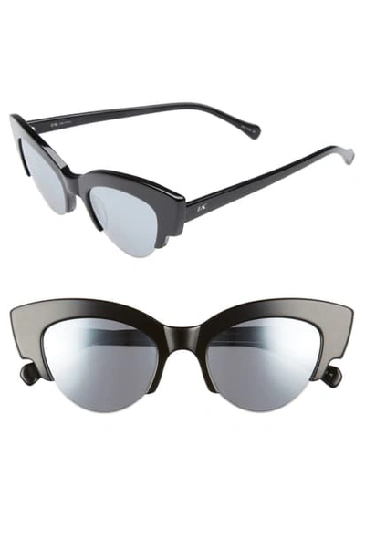 Shop Zac Zac Posen Winona Cat Eye Sunglasses In Black/ Silver