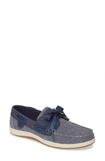 Shop Sperry Koifish Canvas Boat Shoe In Navy Sparkle Canvas
