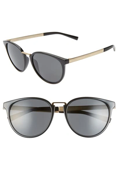 Shop Versace Phantos 54mm Round Sunglasses In Black/ Gold/ Black Solid