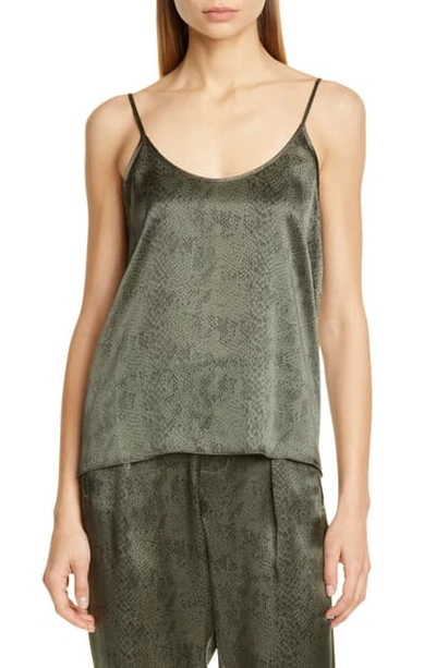 Shop Atm Anthony Thomas Melillo Snake Print Silk Camisole In Jungle Combo