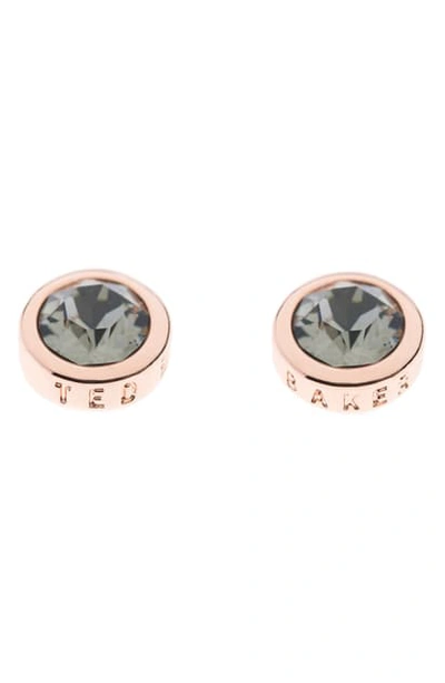 Shop Ted Baker Sinaa Crystal Stud Earrings In Black Diamond