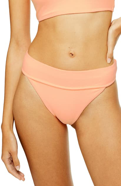 peach high waisted bikini bottoms