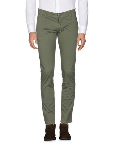 Shop Grey Daniele Alessandrini Pants In Military Green
