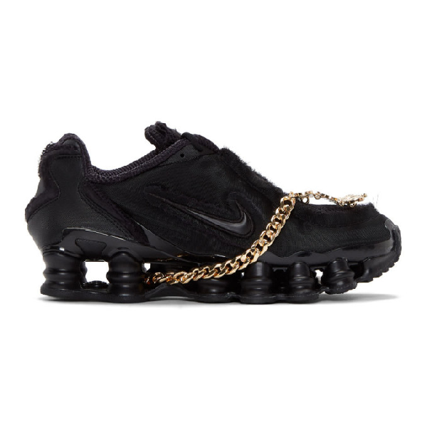 black nike edition cdg shox tl sneakers