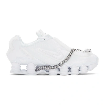 Shop Comme Des Garçons Comme Des Garcons White Nike Edition Cdg Shox Tl Sneakers In 2 White