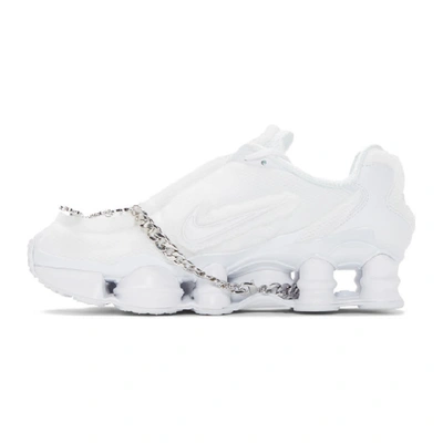 Shop Comme Des Garçons Comme Des Garcons White Nike Edition Cdg Shox Tl Sneakers In 2 White
