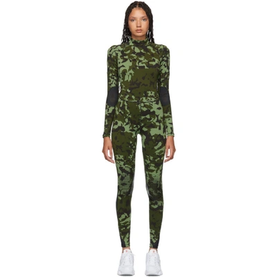 Shop Nike Green Camouflage Mmw Edition 2.0 Bodysuit