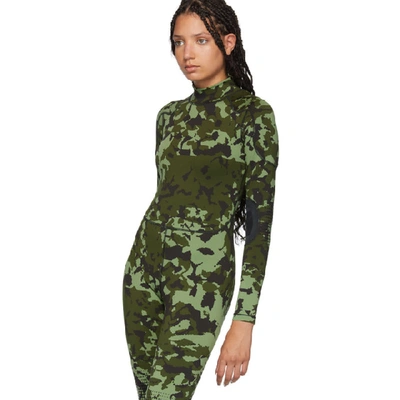 Shop Nike Green Camouflage Mmw Edition 2.0 Bodysuit