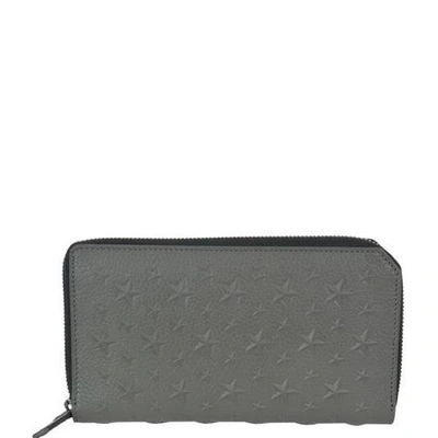 Shop Jimmy Choo Carnaby Star Embossed Wallet In Grey