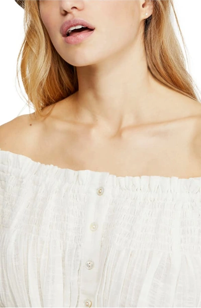 Shop Free People Dancing Till Dawn Off The Shoulder Crop Top In White