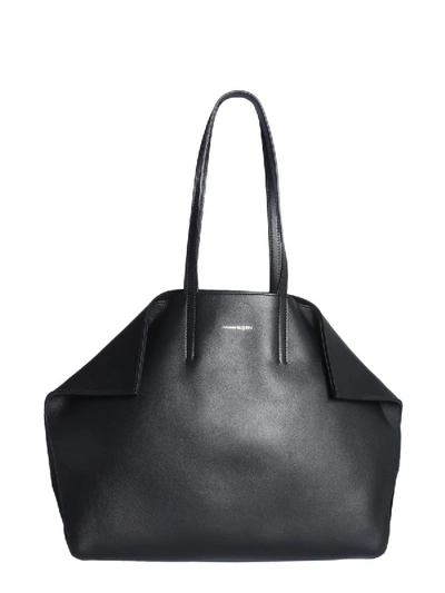 Shop Alexander Mcqueen Logo Shopper Tote Bag In Black