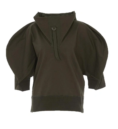 Shop Bottega Veneta Oversized Sleeves Sweatshirt In Green