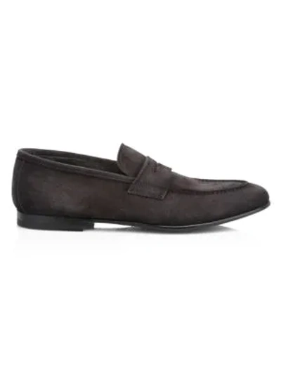 Shop To Boot New York Men's Enzo Suede Penny Loafers In Softy Lavagna