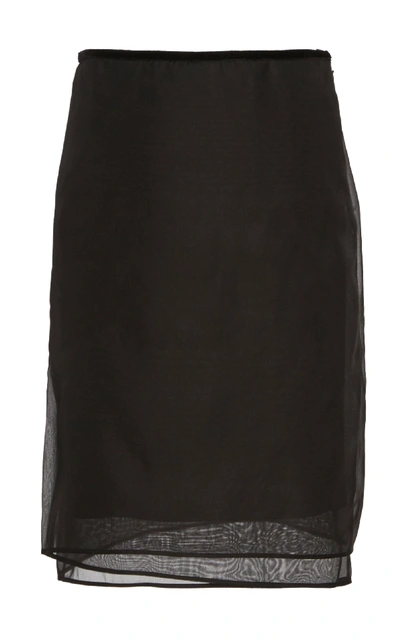 Shop Helmut Lang Layered Organza Skirt In Black