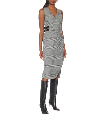 Shop Altuzarra Lazarus Checked Wool-blend Dress In Black