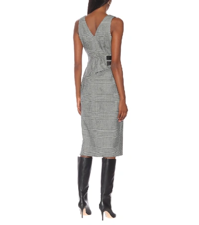 Shop Altuzarra Lazarus Checked Wool-blend Dress In Black