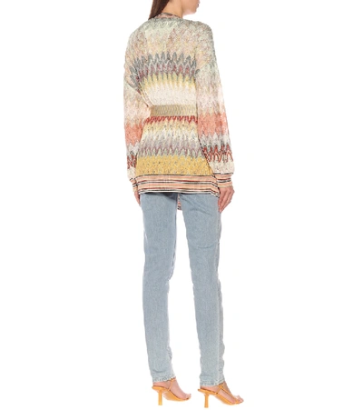 Shop Missoni Striped Knit Cardigan In Multicoloured