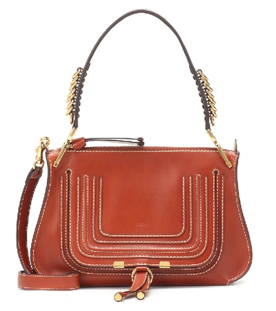 Shop Chloé Marcie Baguette Medium Shoulder Bag In Brown