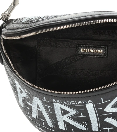 Shop Balenciaga Souvenirs Xxs Graffiti Belt Bag In Black