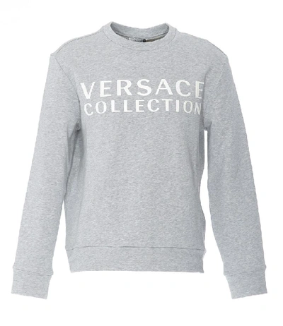 Versace Collection Logo Crewneck Jumper In Grey | ModeSens