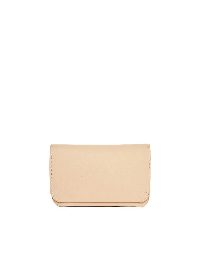 Shop Isaac Reina Beige Leather Clutch Bag