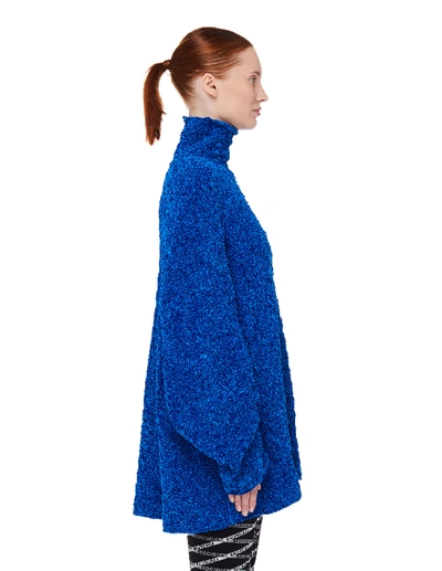 Shop Balenciaga Blue Turtleneck Sweater