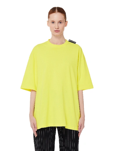 Shop Balenciaga Yellow Cotton T-shirt