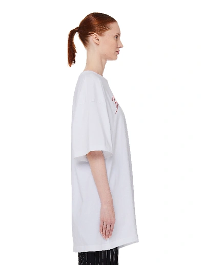 Shop Balenciaga Logo Printed Cotton Signature T-shirt In White