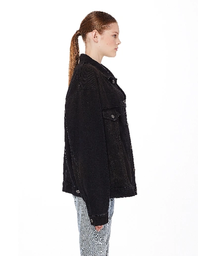 Shop Balenciaga Signature Big Fit Embroidered Jacket In Black