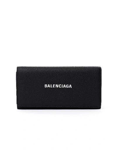 Shop Balenciaga Black Logo Printed Wallet