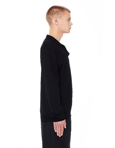 Shop Maison Margiela Black Wool Polo Sweater