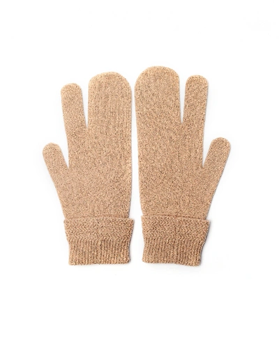 Shop Maison Margiela Beige Wool & Cashmere Gloves
