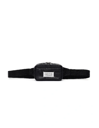Shop Maison Margiela Black Leather Belt Pack In White