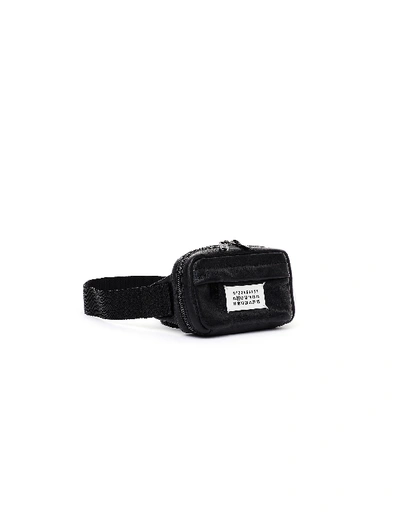 Shop Maison Margiela Black Leather Belt Pack In White