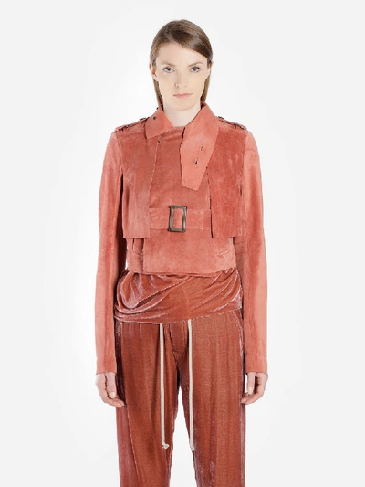 Shop Rick Owens Leather Jackets In Pink