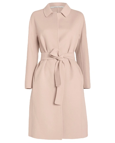 Shop Max Mara Doraci Belted Wool Coat In Blush