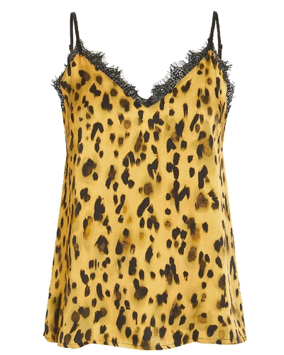Shop Anine Bing Silk Leopard Print Camisole In Multi
