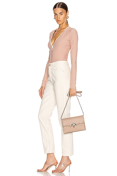 Shop Valentino Rockstud Small Shoulder Bag In Pink In Poudre