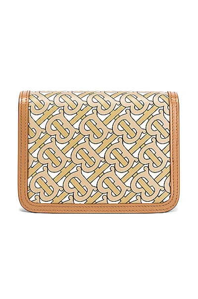 Shop Burberry Mini Tb Monogram Crossbody Bag In Beige