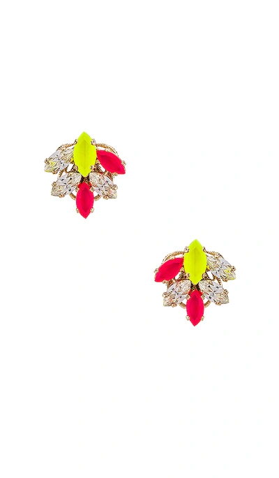 Shop Anton Heunis Tiny Cluster Post Earring In Metallic Gold. In Neon & Gold