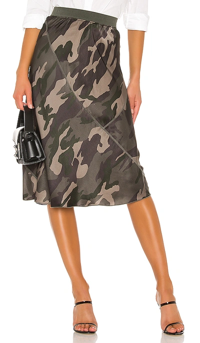 Shop Atm Anthony Thomas Melillo Camo Silk Skirt In Jungle Camo